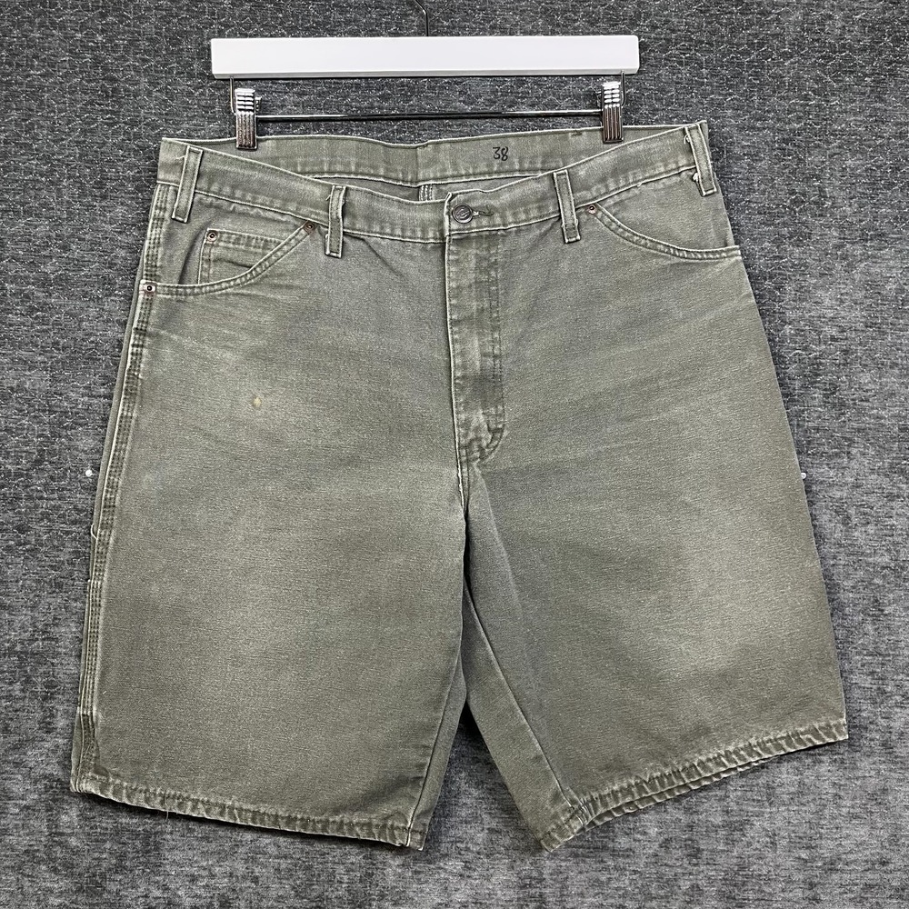 Dickies Duck Carpenter Short Men's Moss Green Hammer Loop Pockets Workwear - 38